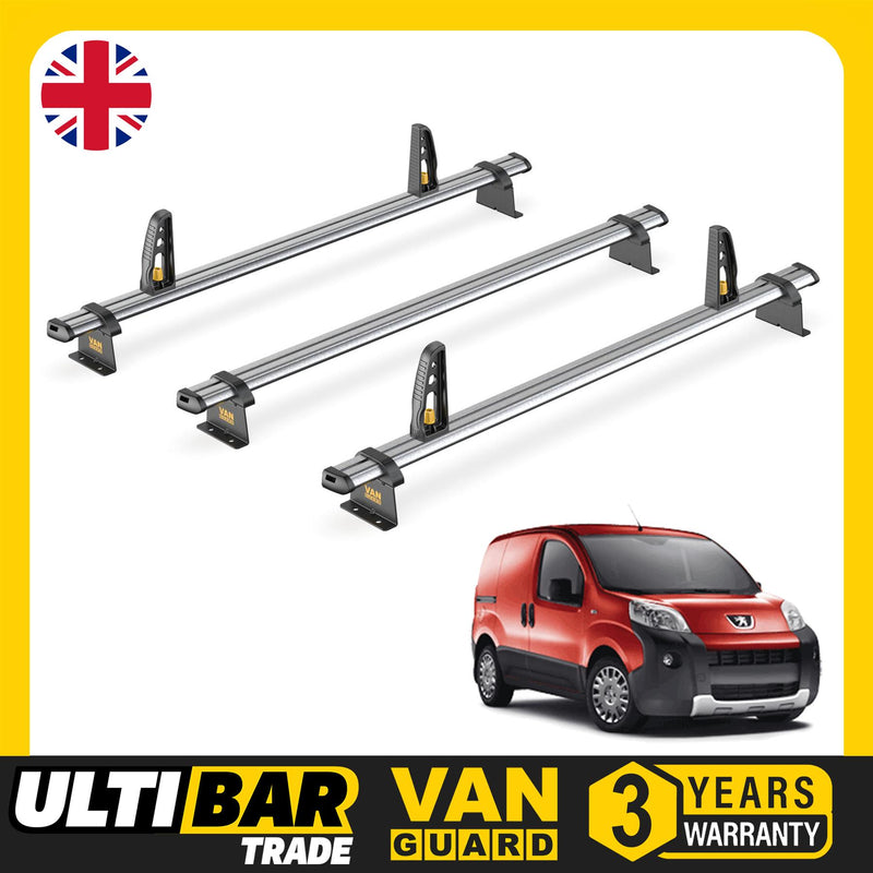 Ciroen Nemo Roof Rack for 2008+ Years 3x Bars + Loadstops Van Guard Ulti Trade