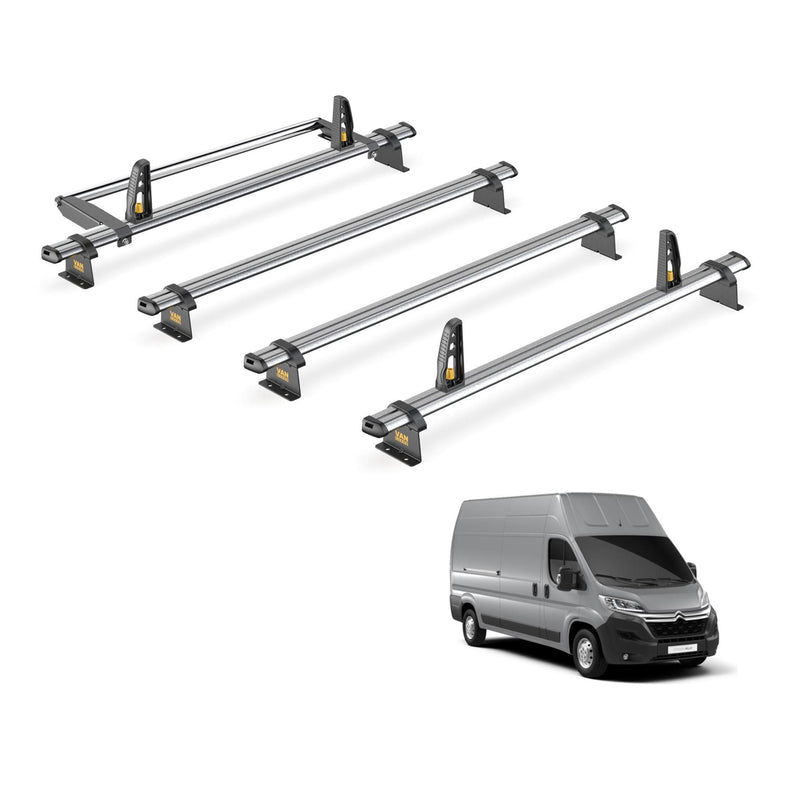 Citroen Relay Roof Rack for 2006+ [H3] 4 Bars, Roller, Loadstops - Van Guard