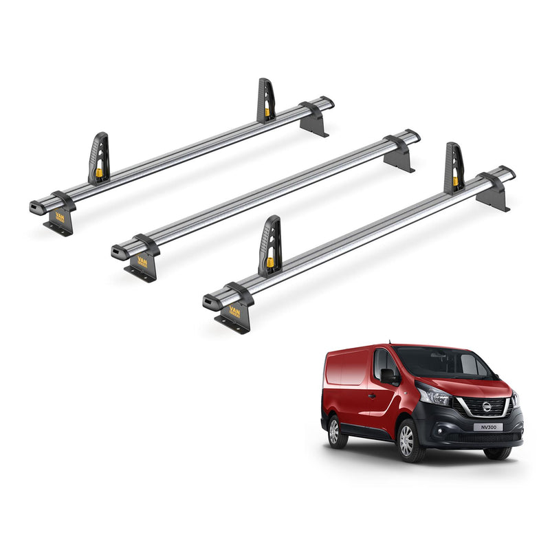 Nissan Primastar Roof Rack (2002-2015 Standard Roof) 3x Bars Van Guard Trade