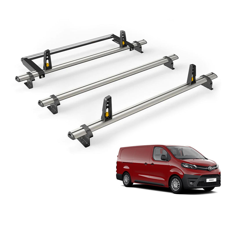 Toyota ProAce (2016-2024) - 3 Van Guard Ultibar Plus Roof Bars + Roller