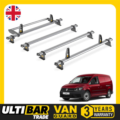 VW Caddy Roof Rack for 2015-2020 Maxi 4x Bars & Roller & Roller Van Guard Trade
