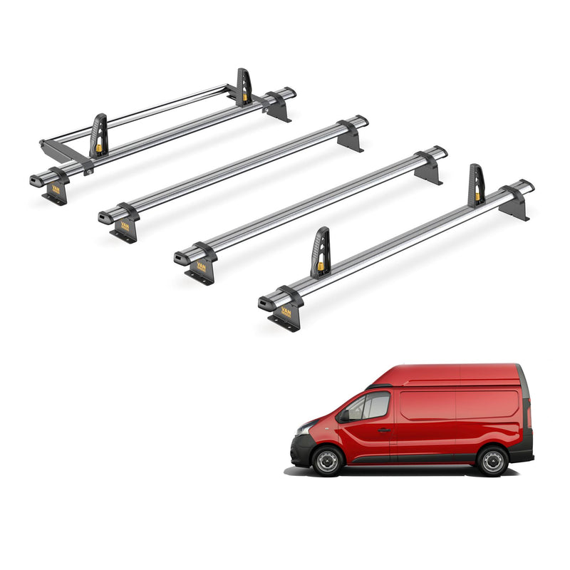 Vauxhall Vivaro Roof Rack for 2014-19 [High Roof] 4x Bars Bundle Van Guard Trade