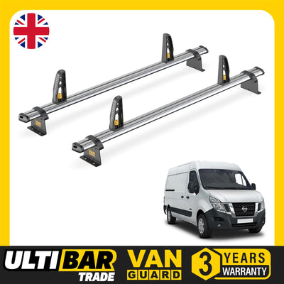 Nissan NV400 Roof Rack for Models 2x Bars & Loadstops Van Guard Ultibar Trade
