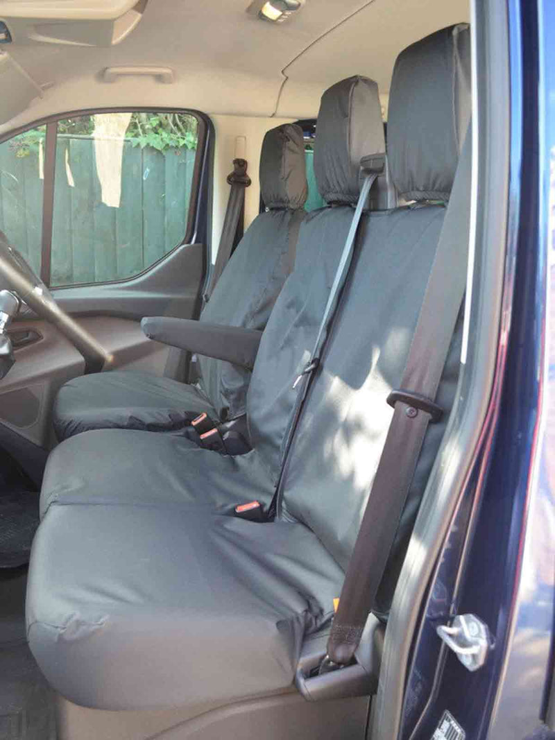 Ford Transit (MK8 2014-) - Tailored Front Row Seat Covers in Black (1+2)