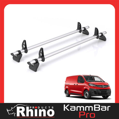 Vauxhall Vivaro (2019-) - 2 Rhino Kammbar Pro Roof Bars (Aluminium)
