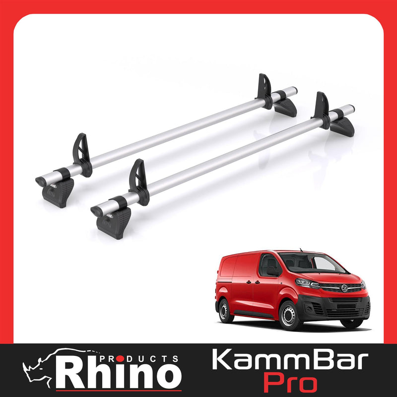 Vauxhall Vivaro (2019-) - 2 Rhino Kammbar Pro Roof Bars (Aluminium)