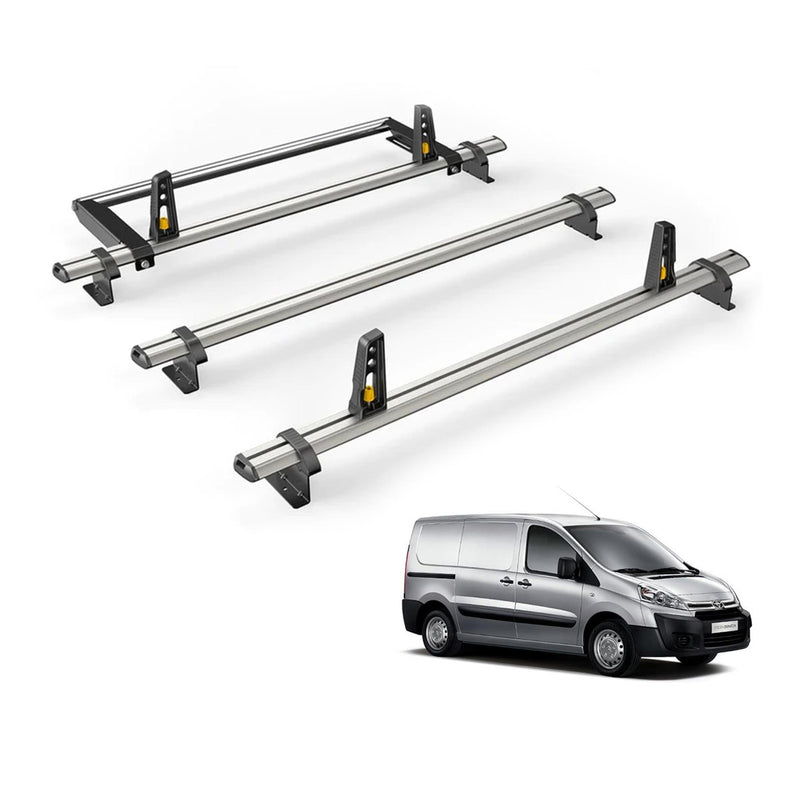 Toyota ProAce (2013-2016) - 3 Van Guard Ultibar Plus Roof Bars + Roller