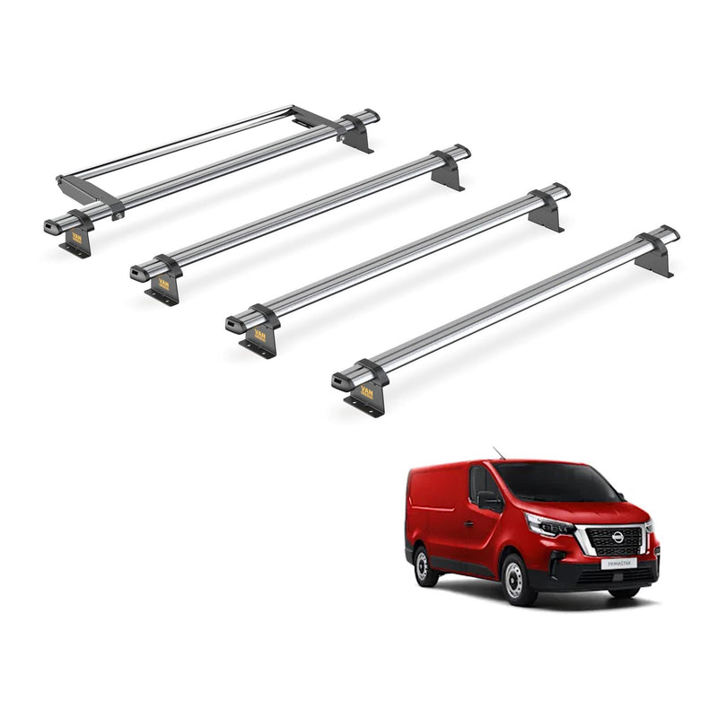 Nissan Primastar Roof Rack for 2022+ [H1, Tailgate Door] 4x Bars Van Guard Trade