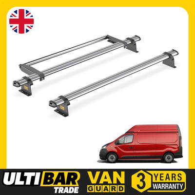 Vauxhall Vivaro (2014-2019) - 2 Van Guard Ultibar Trade Roof Bars + Roller