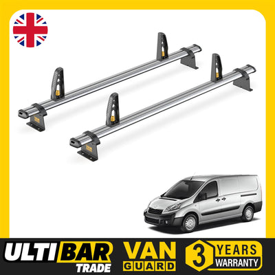 Peugeot Expert Roof Rack for 2007-2016  H1 Roof 2x Bars Van Guard Ultibar Trade
