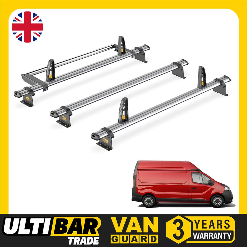 Nissan Primastar Roof Rack for 2022+ [H2] 3x Bars & Loadstops - Van Guard Trade