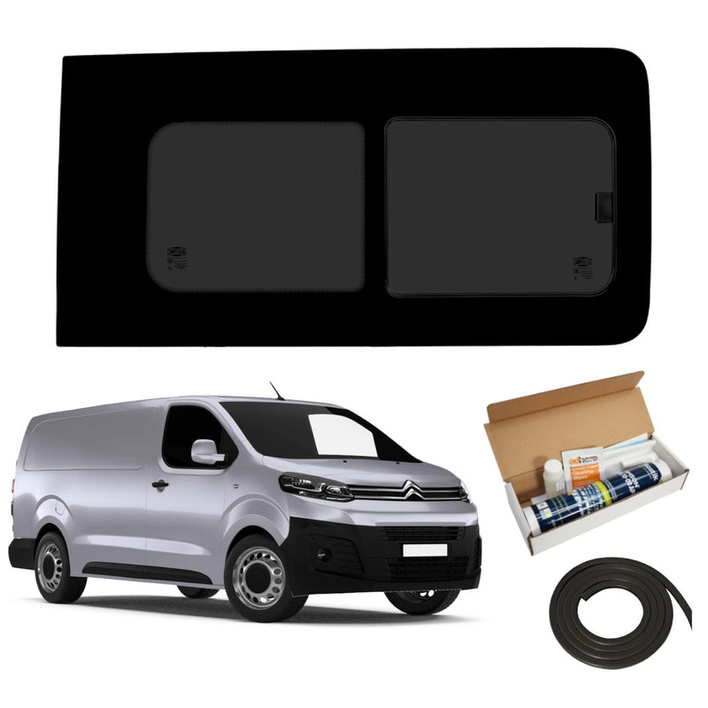 Citroen Dispatch (2016-) Driver Opening Passenger Fixed Side Windows Privacy Camper Glass with Fitting Kit