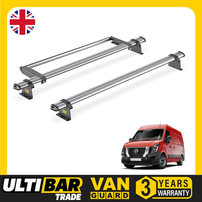 Nissan Interstar Roof Rack for 2022+ [H1/H2] 2x Bars & Roller  - Van Guard Trade