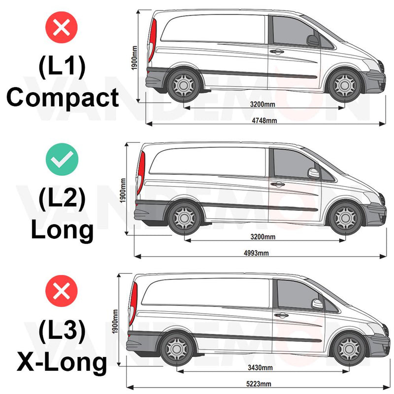 Mercedes Vito (2003-2014) - Rhino Kammrack Roof Rack
