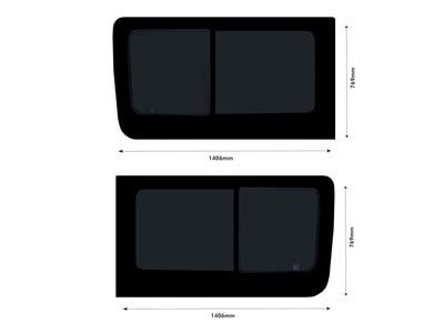 Mercedes Sprinter (2006-) Driver and Passenger Side Opening Window Privacy Camper Glass