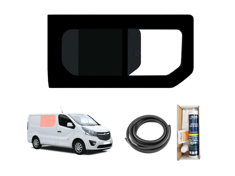 Vauxhall Vivaro (2014-2019) Driver Side Opening Window Privacy Camper Glass with Fitting Kit