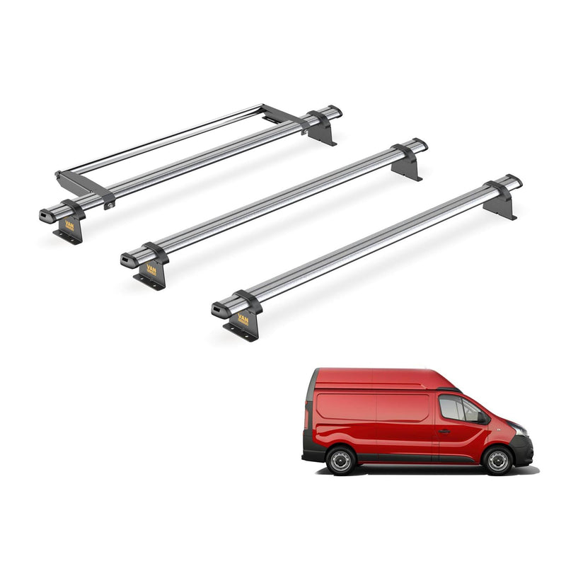 Nissan Primastar Roof Rack for 2022+ [H2 Roof] 3 Bars & Roller - Van Guard Trade