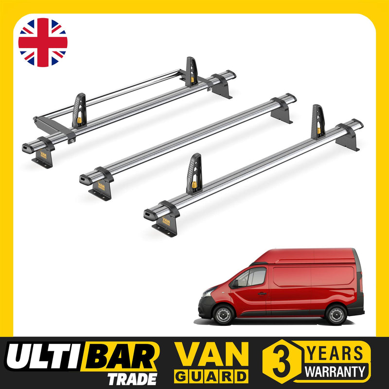 Vauxhall Vivaro Roof Rack for 2014-19 [High Roof] 3x Bars Bundle Van Guard Trade