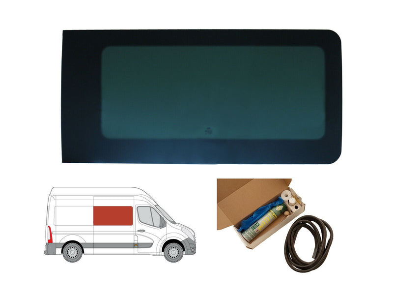 Nissan NV400 (2012-2022) Driver Side Fixed Window Privacy Camper Glass with Fitting Kit