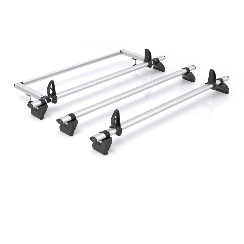 VW Transporter (2003-2024) - 3 Rhino Kammbar Pro Roof Bars + Roller (Aluminium)