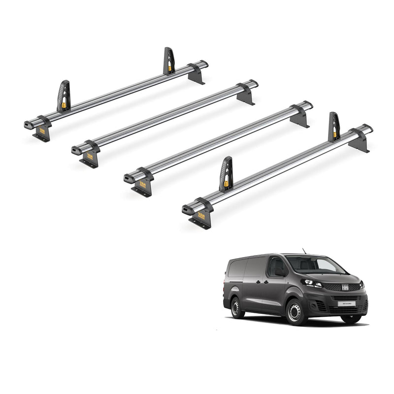 Van Guard Ulti Bar Trade + Loadstops 4 Bars Roof Rack For The Fiat Scudo 2022+