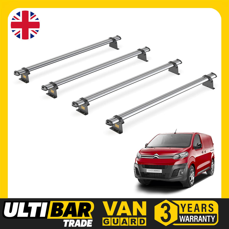 Citroen Dispatch (2016-) - 4 Van Guard Ultibar Trade Roof Bars