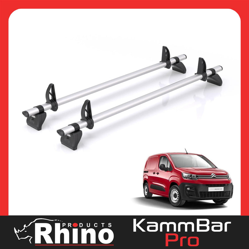 Citroen Berlingo - 2 Rhino Kammbar Pro Roof Bars (Aluminium)
