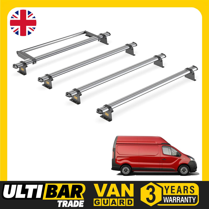 Nissan Primastar Roof Rack for 2022+ [H2 Roof] 4 Bars & Roller - Van Guard Trade