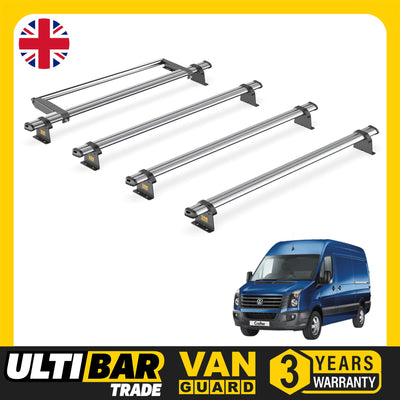 VW Crafter (2006-2017) - 4 Van Guard Ultibar Trade Roof Bars + Roller