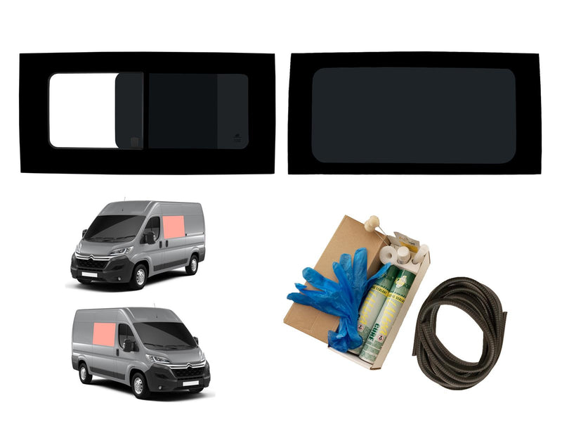 Citroen Relay (2006-) - Left Opening Right Fixed Dark Tint Windows & Fitting Kit