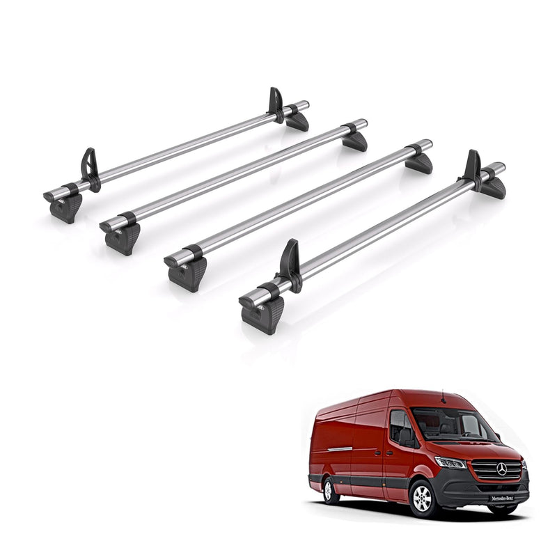 Mercedes Sprinter (2018-) - 4 Rhino Kammbar Fleet Roof Bars (Steel)