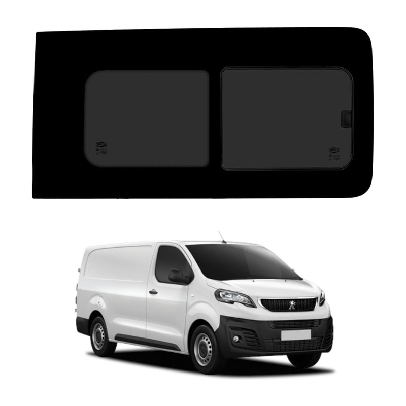 Peugeot Expert (2016-) Driver Side Opening Window Privacy Camper Glass with Fitting Kit
