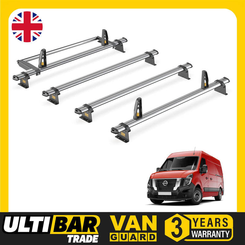 Nissan Interstar Roof Rack for 2022+ 5x Bars, Roller & Loadstops  - Van Guard