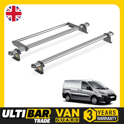 Toyota ProAce (2013-2016) - 2 Van Guard Ultibar Trade Roof Bars + Roller