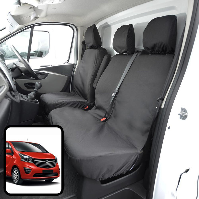 Vauxhall Vivaro (2014-2019) - Tailored Front Row Seat Covers in Black (1+2)