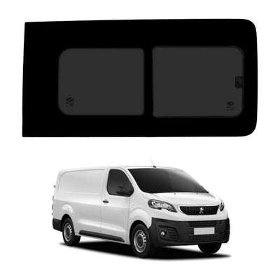 Peugeot Expert (2016-) Driver and Passenger Side Opening Window Privacy Camper Glass with Fitting Kit