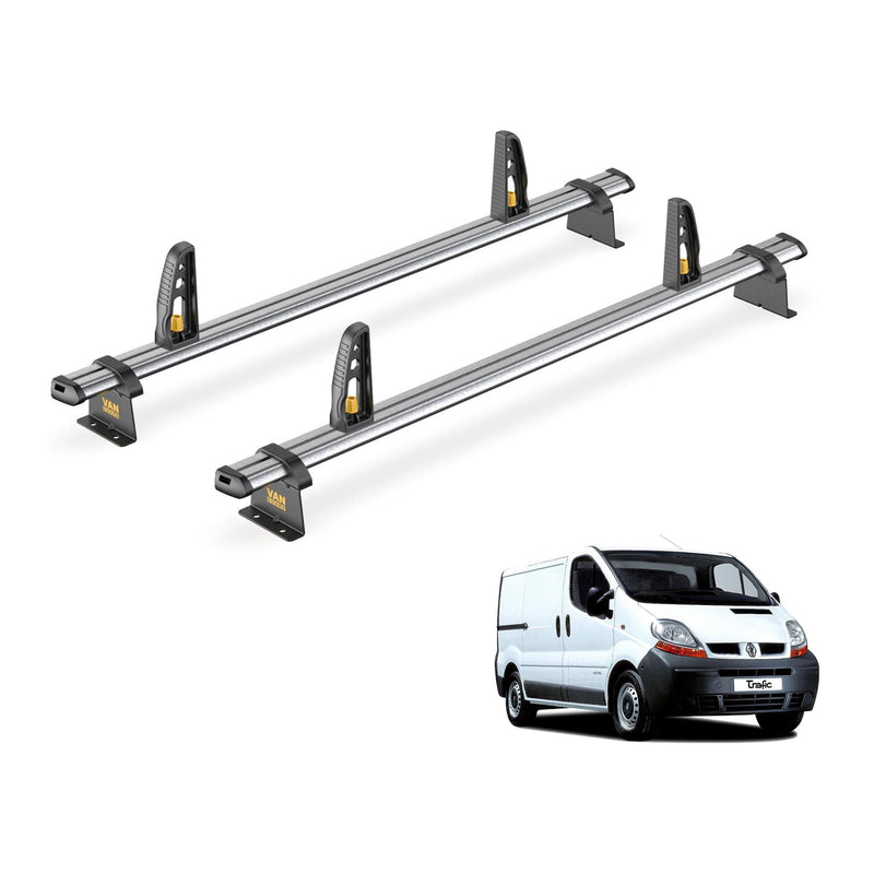 Renault Trafic Roof Rack for 2001-2014 2x Roof Bars + Loadstops Van Guard Trade