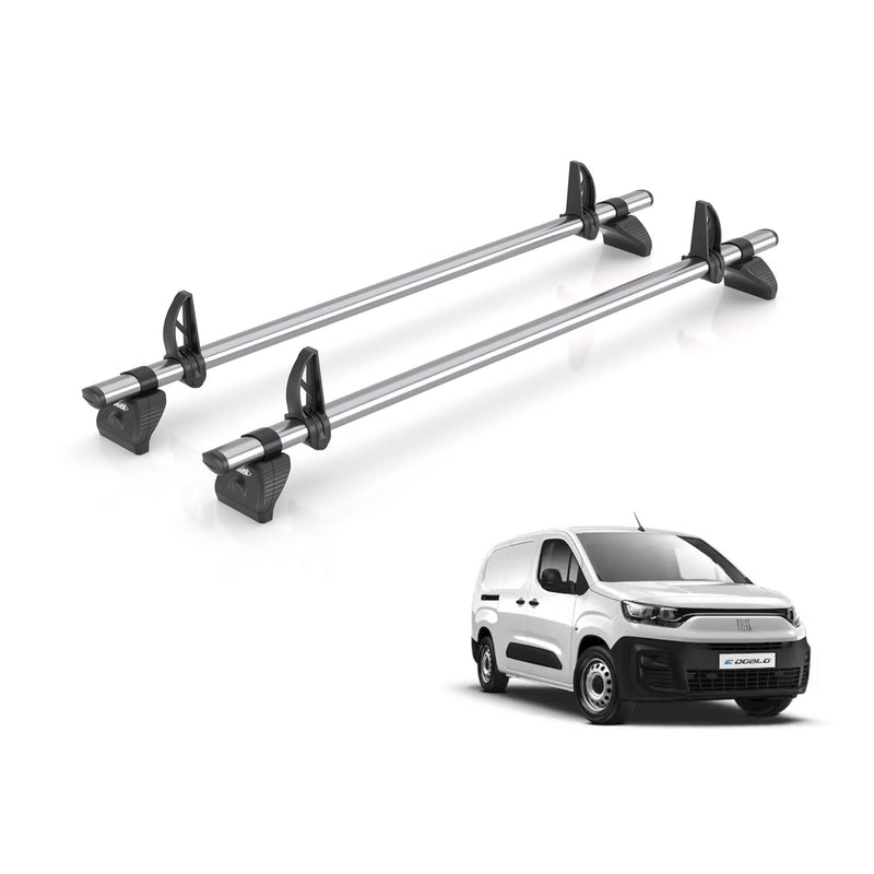 Fiat Doblo (2022-) - 2 Rhino Kammbar Fleet Roof Bars (Steel)