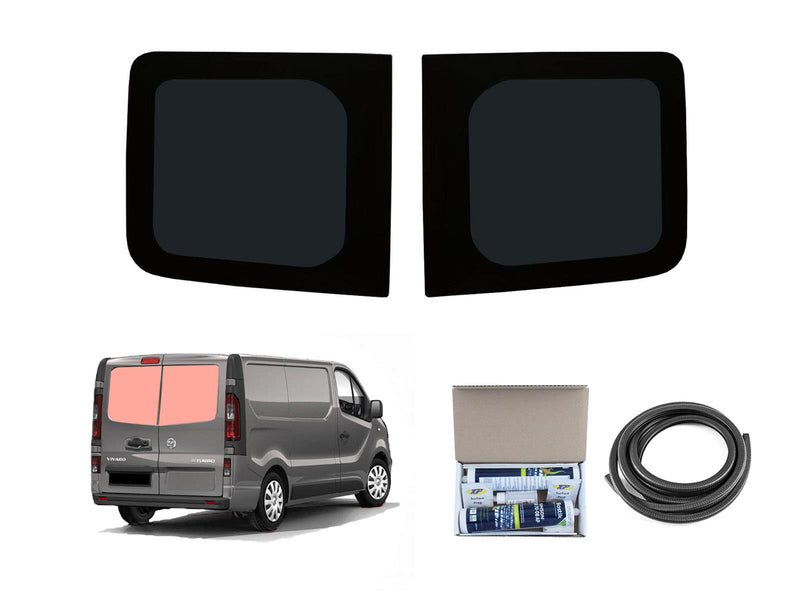 Vauxhall Vivaro (2014-2019) Rear Barn Door Window Privacy Camper Glass with Fitting Kit