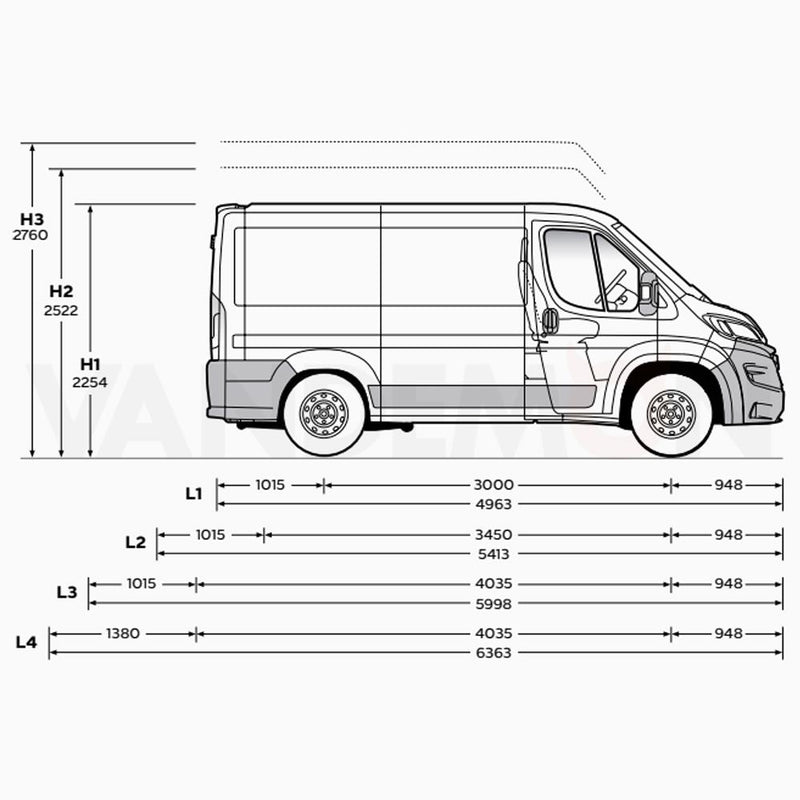 Van Guard Ulti Bar+ 4 Bars Roof Rack For The Vauxhall Movano 2022+