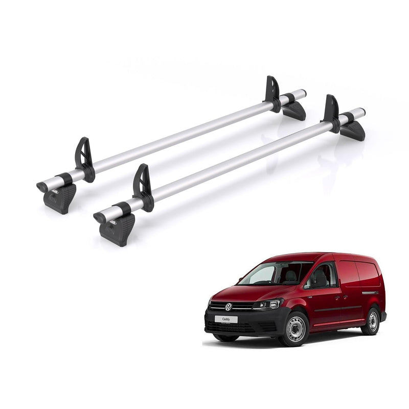 VW Caddy (2010-2020) - 2 Rhino Kammbar Pro Roof Bars (Aluminium)