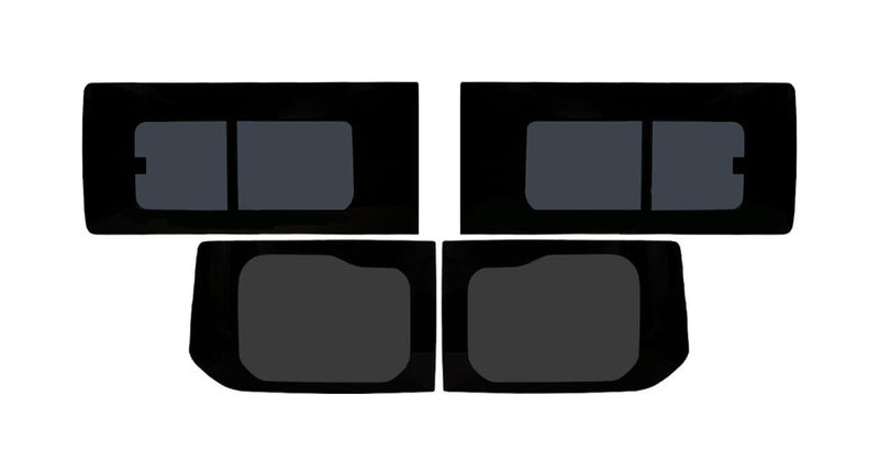Ford Transit Custom (2023-) Opening Side and Rear Door Window Privacy Camper Glass Full Kit
