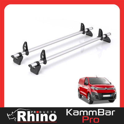 Peugeot Expert (2016-) - 2 Rhino Kammbar Pro Roof Bars (Aluminium)