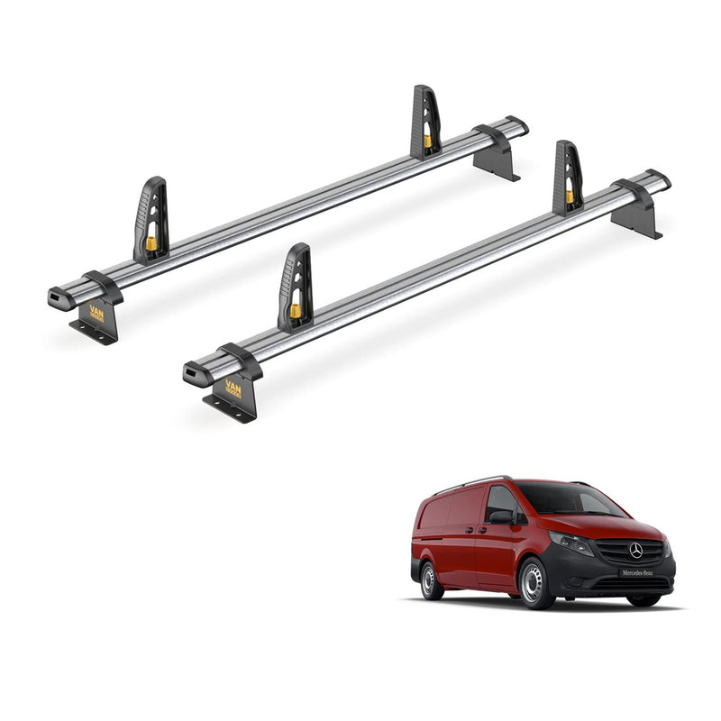 Mercedes Viro Roof Rack for 2014+ 2x Bars & Loadstops Van Guard Ultibar Trade