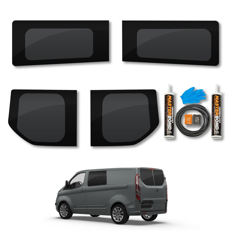 Ford Transit Custom 2013-2023 - Rear Doors + Fixed Side Windows + Fixing Kit