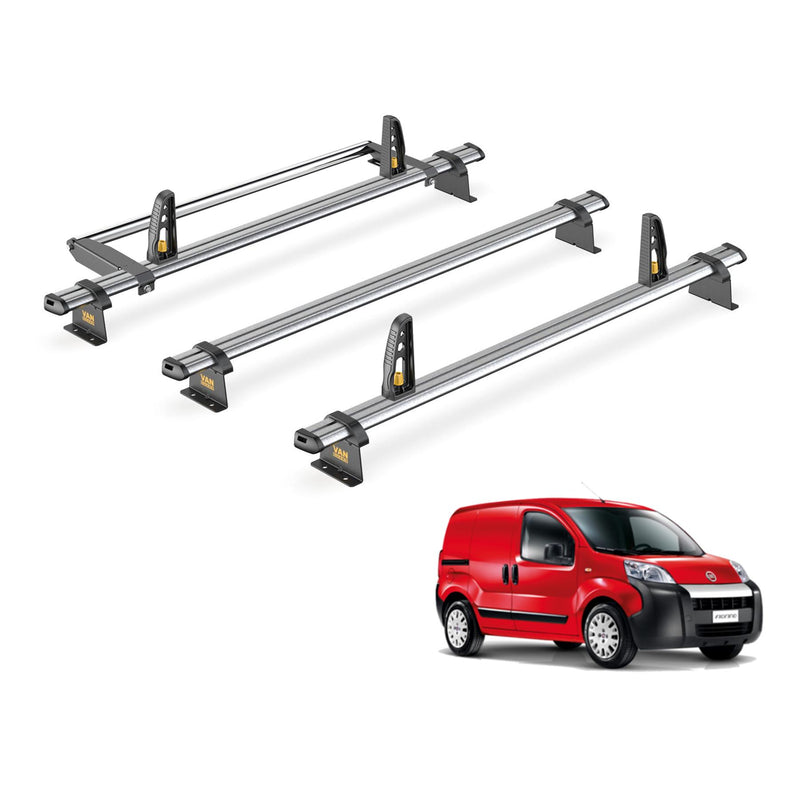 Fiat Fiorino Roof Rack for 2008+ 3x Bars & Rear Roller Van Guard UltiBar Trade