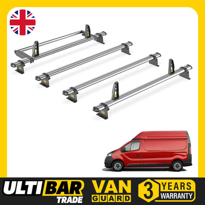 Vauxhall Vivaro Roof Rack for 2014-19 [High Roof] 4x Bars Bundle Van Guard Trade
