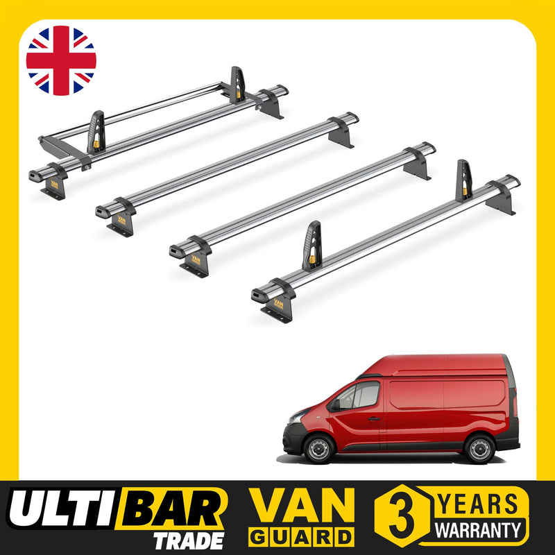 Vauxhall Vivaro Roof Rack for 2014-19 [High Roof] 4x Bars Bundle Van Guard Trade