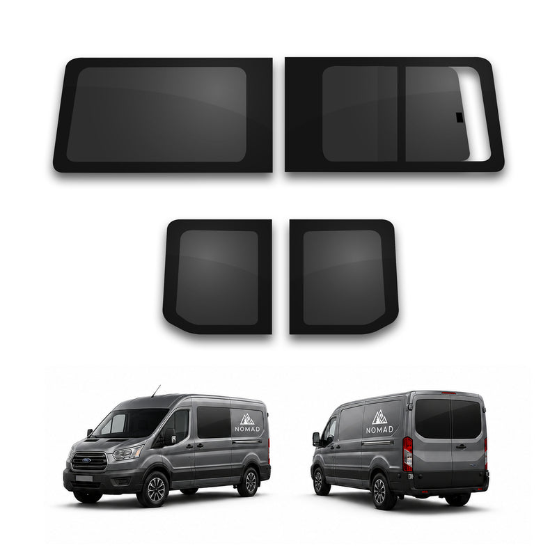 Ford Transit (2014-) Driver Opening Passenger Fixed Side and Rear Door Window Privacy Camper Glass