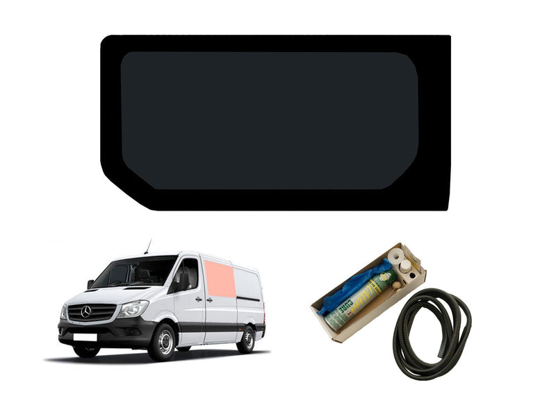 Mercedes Sprinter (2006-) Passenger Side Fixed Window Privacy Camper Glass with Fitting Kit